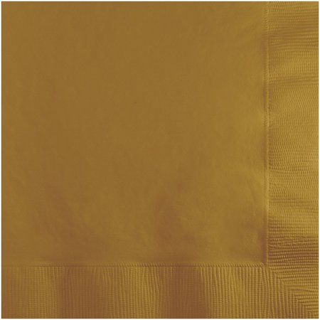 TOUCH OF COLOR Glittering Gold Beverage Napkins 3 ply, 5"x5", 500PK 573276B